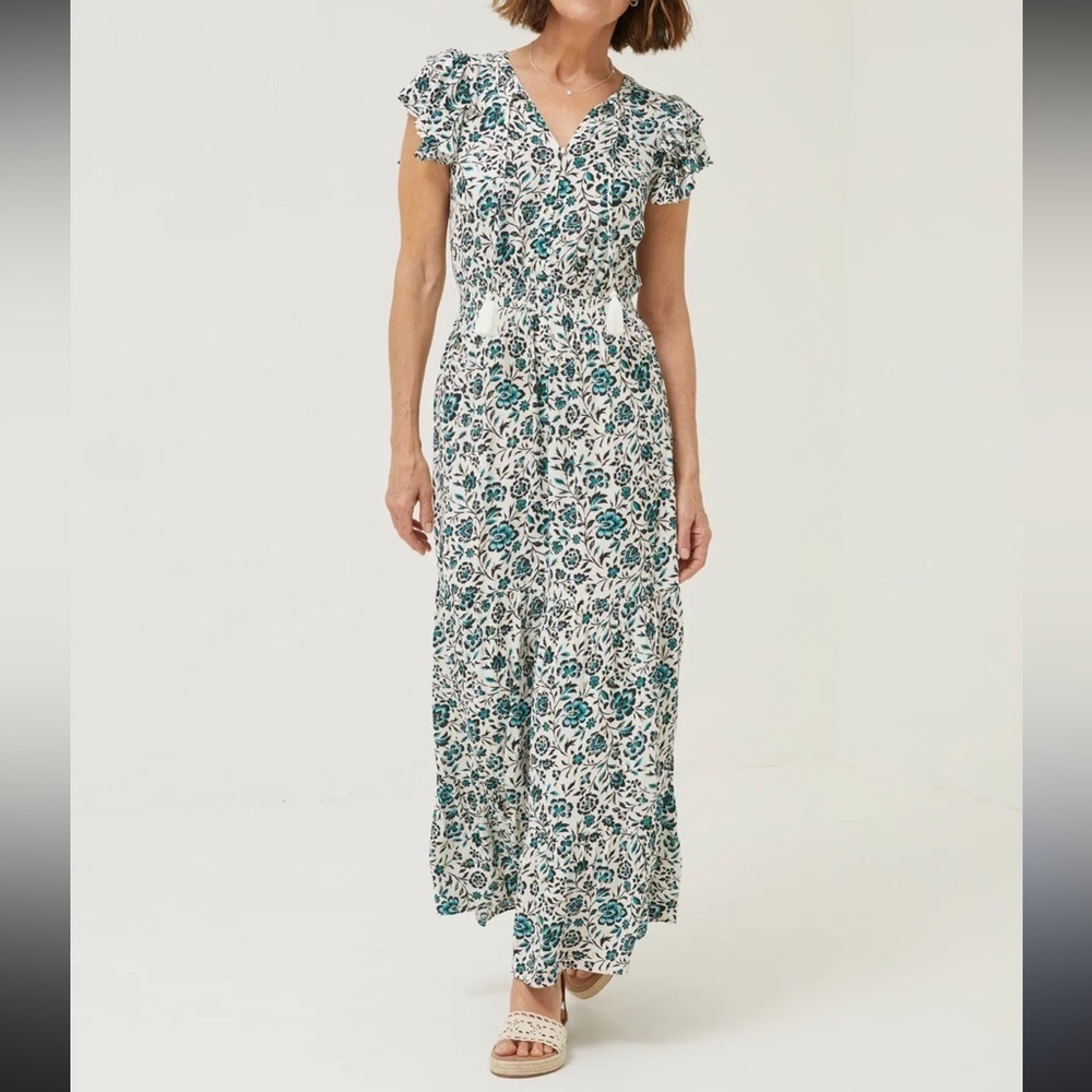 FATFACE Stevie Sketched Maxi Dress Floral Contemporary Feminine Flowy Size US 4